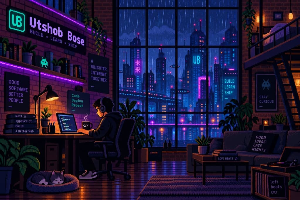 Utshob Bose Pixel Art Cyberpunk Workspace